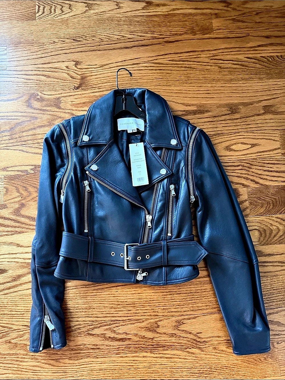 Veronica Beard Jylan Leather Moto Jacket Size 0 NWT